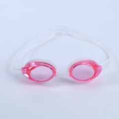 泳镜成年游泳镜装备高清防水防雾硅胶护目赛镜透明泳镜盒 粉白