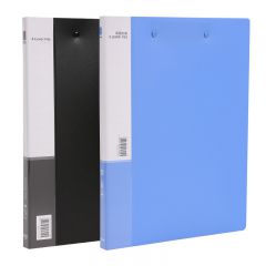 得力5302 文件夹塑料加厚商务A4双夹双强力夹资料夹整理夹 蓝色 A4